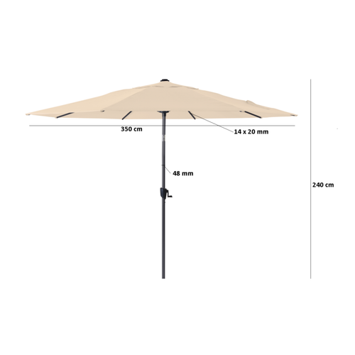 Visuel 3 du produit Parasol droit gris en aluminium Proloisirs- ø 350 cm