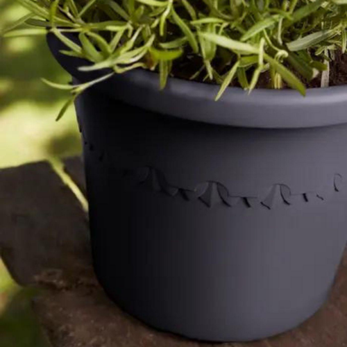 Visuel 4 du produit Pot en plastique recyclé gris anthracite Elho Algarve Cilindro - Ø 48 x H 40 cm