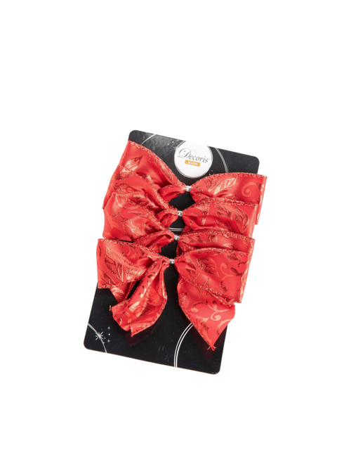 Visuel 4 du produit Nœud de Noël en polyester rouge - 10 cm