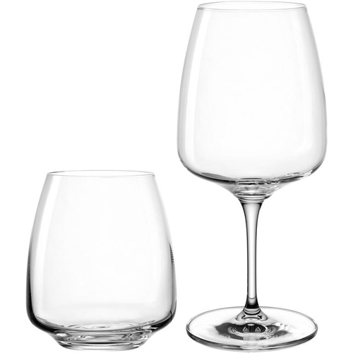 Visuel 1 du produit Ensemble de 4 verres à pied et 4 verres à eau transparent anti-choc Leonardo Cesti - les 8 pièces