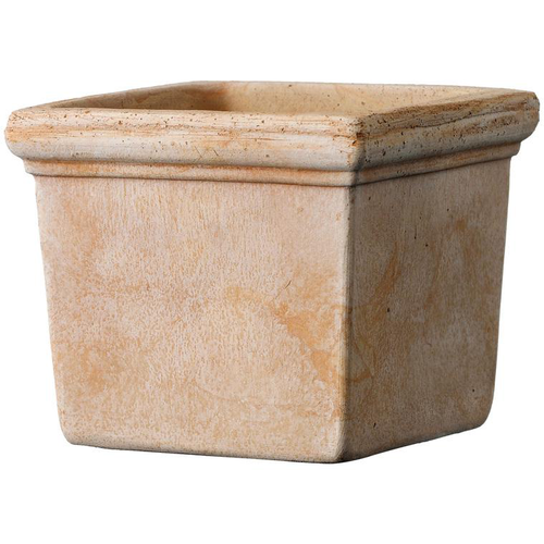 Visuel 1 du produit Pot en terre cuite coloris Terre rosée Deroma Quadro mini Siena Toscana - 11x 11 x 9,6 cm