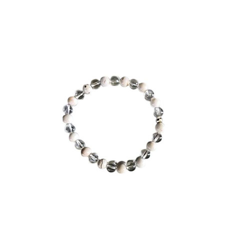 Visuel 1 du produit Bracelet mix howlite et cristal de roche 4mm