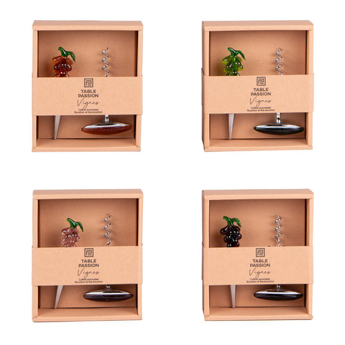 Visuel 2 du produit Ensemble de 2 accessoires fantaisie pour le vin en inox