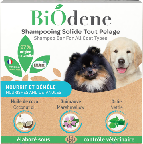 Visuel 1 du produit Shampooing solide pour chien tout pelage Biodène – 100 g