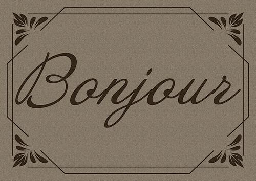 Visuel 1 du produit Tapis absorbant intérieur imprimé "Bonjour" coloris gris Sweetsol - 40 x 60 x 0,5 cm