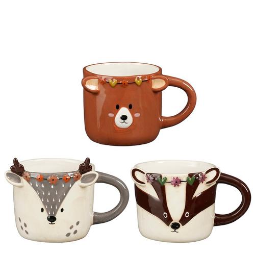 Visuel 1 du produit Mug animal de la forêt en grès Winny - 14 x 9,5 x 9 cm