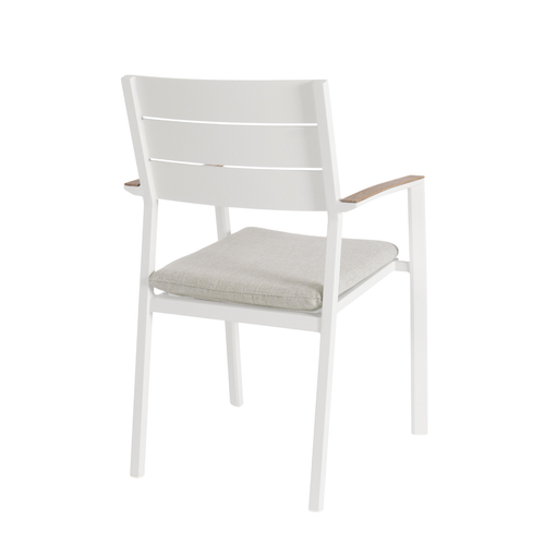 Visuel 4 du produit Fauteuil Calla coloris blanc en aluminium - 58,5 x 55,5 x 90 cm
