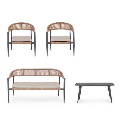 Visuel 9 du produit Salon bas en aluminium anthracide Bizzotto Jandia Naturel