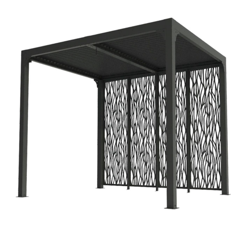 Visuel 1 du produit Pergola bioclimatique coloris gris en aluminium - 2,4 x 3 m