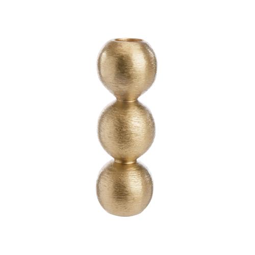 Visuel 1 du produit Photophore à 3 boules en aluminium doré - Ø 4,5 x H 13 cm