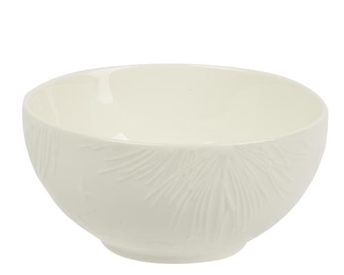 Visuel 1 du produit Bol en porcelaine blanche avec décor pomme de pin - Ø 14 x H 6,9 cm