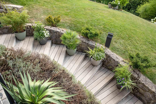 Visuel 3 du produit Pot en matière synthétique recyclée vert kaki Poétic Élément conique - Ø 49,3 x H 42 cm