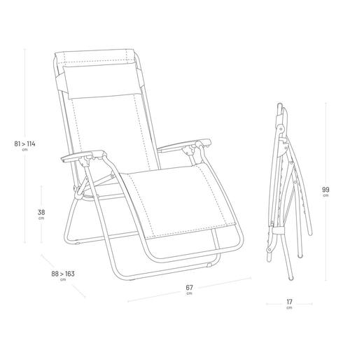Visuel 4 du produit Chaise longue pliante Relax R CLIP colorblock Lafuma Batyline® coloris jaune en métal - 68 x 88 x 115 cm