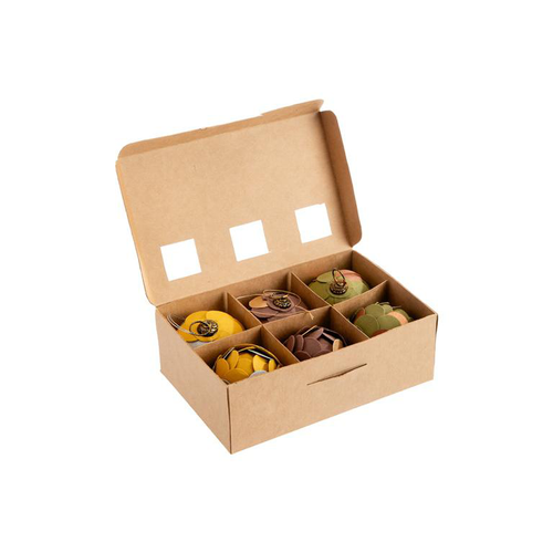 Visuel 4 du produit Boîte de 6 pommes de pin à suspendre en papier multicolore - 5 cm