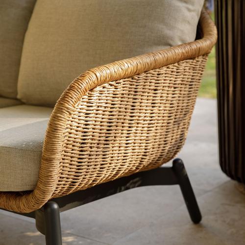 Visuel 4 du produit Salon de jardin en aluminium coloris marron Aralia - 4 éléments (canapé, table basse et deux fauteuils)