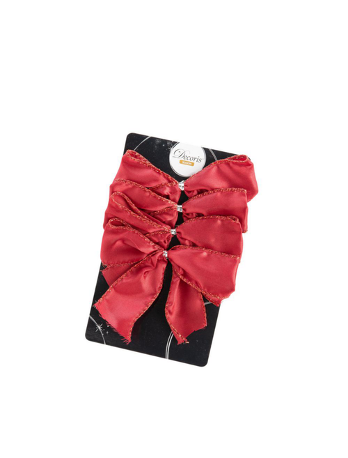 Visuel 1 du produit Nœud de Noël en polyester rouge - 10 cm