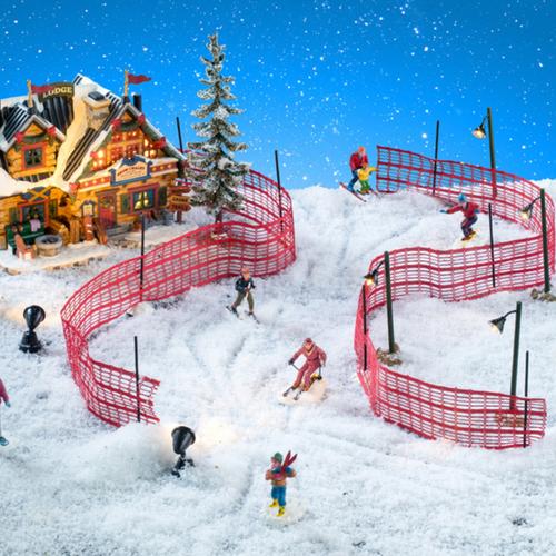 Visuel 1 du produit Village de Noël coffret chalet d’après-ski en porcelaine, résine et plastique coloris multicolore adaptateur inclus Lemax Vail Village