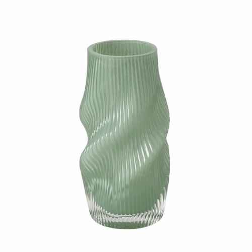 Visuel 1 du produit Vase en verre teinté vert Varese - Ø 10,5 x H 18,7 cm