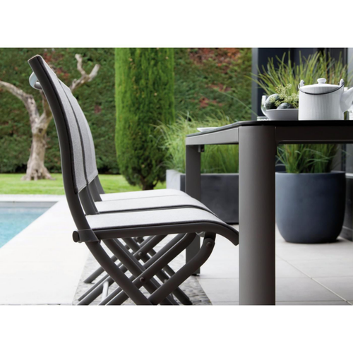 Visuel 6 du produit Chaise pliante grise en aluminium Proloisirs Elégance