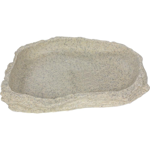 Visuel 1 du produit Bassin ou mangeoire pour terrarium coloris gris Reptile Planet Stone Age Serie Dish - Taille M 16,5 x 2,5 x 12,5 cm