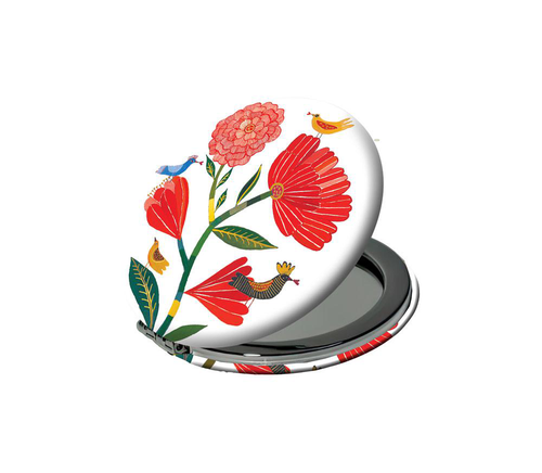 Visuel 1 du produit Miroir de poche rond Cartesdart pivoines - Ø 7,5 cm