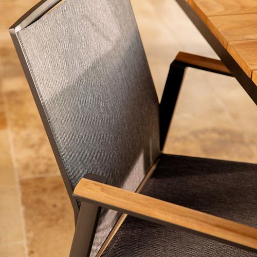Visuel 8 du produit Fauteuil Capucine coloris gris en bois en aluminium et teck - 59 x 61 x 88 cm