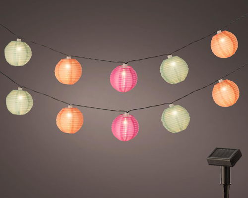 Visuel 2 du produit Guirlande de lampions colorés 10 LED coloris blanc chaud - 4,5 m