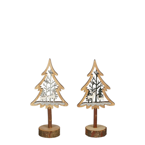 Visuel 1 du produit Figurine décorative sapin coloris beige - 27 x 13 x 7 cm