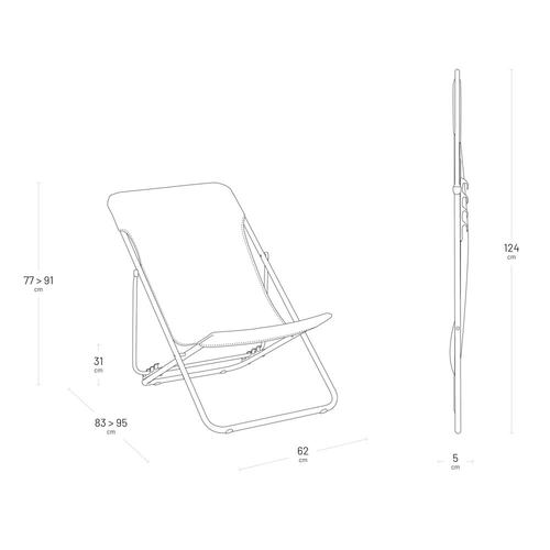 Visuel 4 du produit Fauteuil maxi transat colorblock Lafuma Batyline® coloris jaune en acier - 62 x 83 x 91 cm