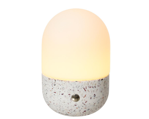 Visuel 1 du produit Lampe nomade à LED blanc/blanc chaud en coquilles d’huîtres recyclées - Ø 8,5 x H 13 cm