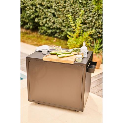 Visuel 6 du produit Desserte roulante fermée pour plancha en acier noir Forge Adour - 81 x 63 x 74 cm