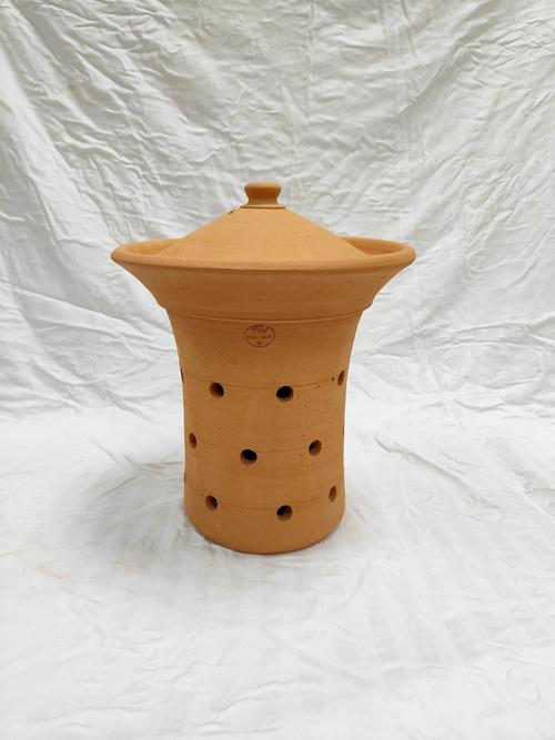 Visuel 1 du produit Lombricomposteur base et grand couvercle coloris orange en terre cuite 15 L - Ø 35 x 45 cm