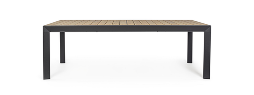 Visuel 4 du produit Table Calla naturel avec allonges coloris bois en aluminium - 220/340 x 100 cm