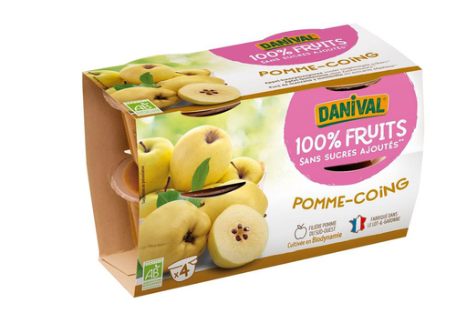 Visuel 1 du produit Purée de fruits pomme coing bio - 4 x 100g