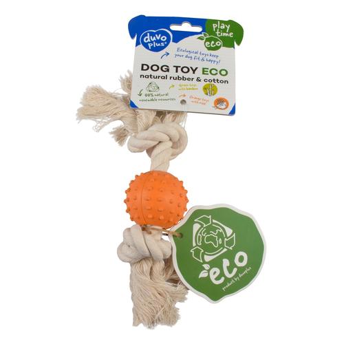 Visuel 1 du produit Jouet pour chien en corde et caoutchouc coloris multicolore corde et balle Duvoplus - 27 x 5 x 5 cm