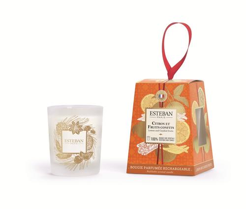 Visuel 1 du produit Bougie parfumée en cire végétale Citron et fruits confits Estéban grand modèle - 180 g