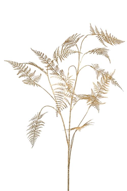 Visuel 1 du produit Tige de grande fougère artificielle dorée - Ø 30 x H 135 cm