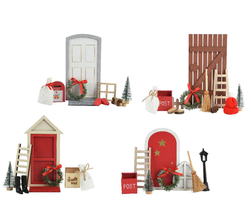 Visuel 1 du produit Mini porte de lutin en bois à composer avec accessoires - 15 x 6 x 24 cm