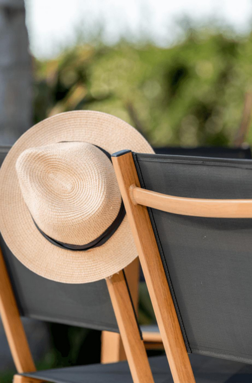 Visuel 2 du produit Chaise pliante en aluminium et teck anthracite CREADOR Timo