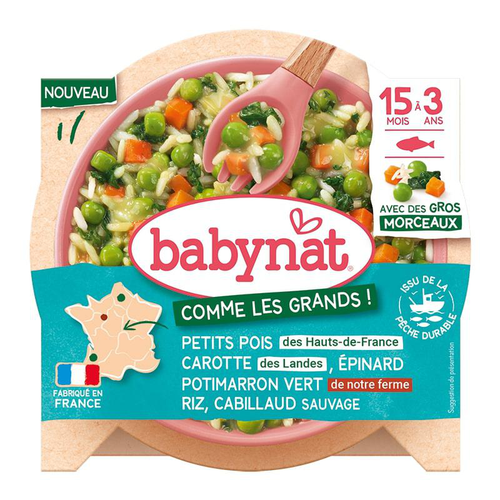 Visuel 1 du produit Assiette légumes riz et cabillaud Babybio - 200 g