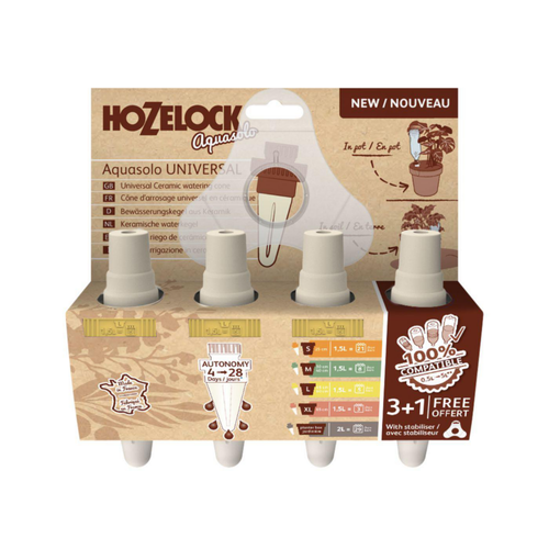 Visuel 1 du produit Système d'arrosage coloris jaune Hozelock Aquasolo - Pour pot taille L Pack 3 + 1