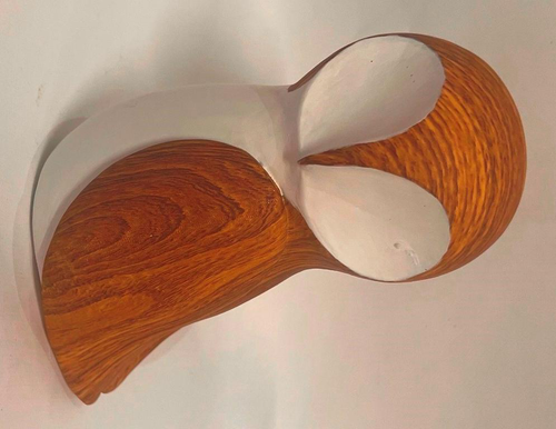 Visuel 1 du produit Chouette en résine marron/blanc imitation bois Inoa