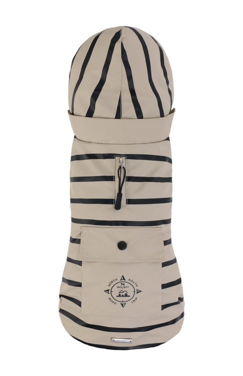 Visuel 1 du produit Ciré pour chien coloris beige rayé Wouapy Basic - Taille XXL