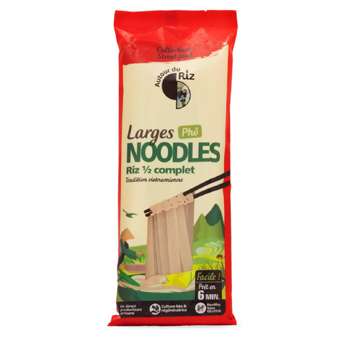 Visuel 1 du produit Noodles larges de riz ½ complet bio pour Phô - 170 g