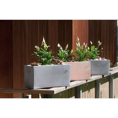 Visuel 2 du produit Jardinière contemporaine en terre claire L.62x25 x H.22 cm