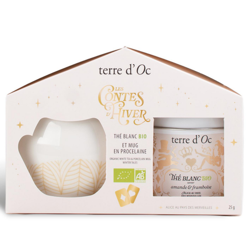 Visuel 1 du produit Duo mug et thé blanc amande et framboise bio Terre d'Oc - 400 ml 
