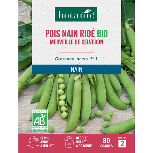 Visuel 1 du produit Graines de pois nain ridé merveille de kelvedon bio botanic® - graines nain semer