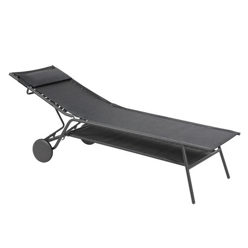 Visuel 3 du produit Bain de soleil Miami II haut Lafuma coloris gris en acier et toile en Batyline® - 88 x 184 x 80 cm