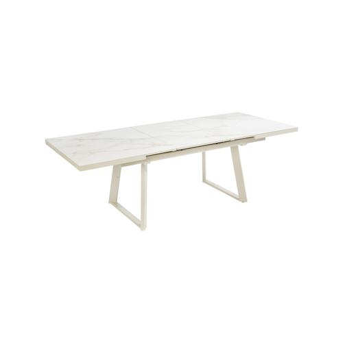 Visuel 2 du produit Table Malo avec allonge automatique coloris beige en aluminium et céramique - 180/240 x 100 cm