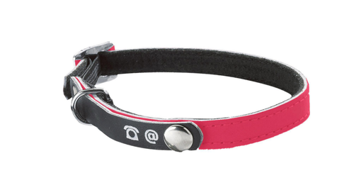 Visuel 1 du produit Collier pour chat en cuir coloris rose Bobby porte-adresse